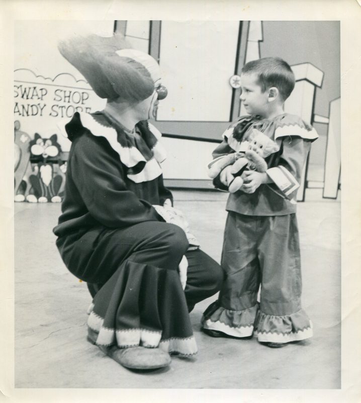 Bozo the Clown with youngster at WRAL