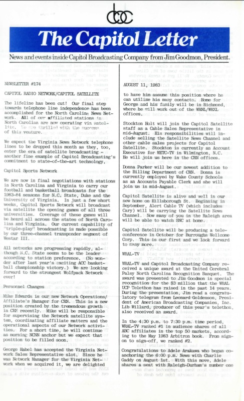 Capitol Letter August 11 1983