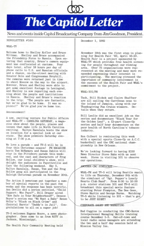 Capitol Letter December 1 1982