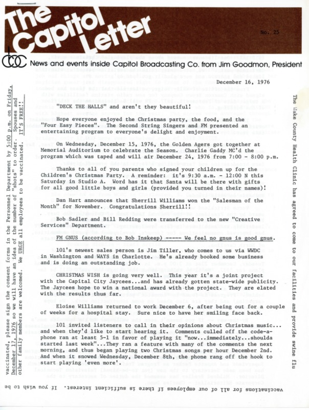 Capitol Letter December 16 1976