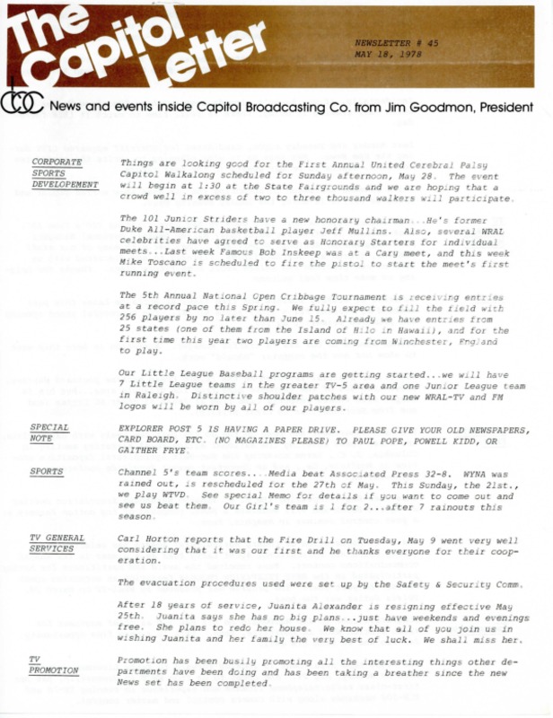 Capitol Letter May 18 1978