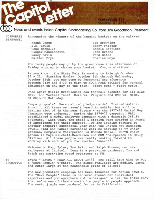 Capitol Letter October 5 1978