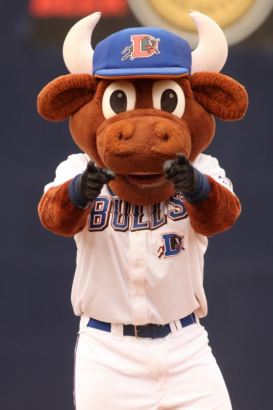 Durham Bulls mascot Wool E Bull