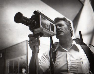 Jack Edwards with early videotape camera
