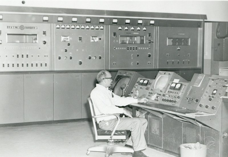 Transmitter engineer at work